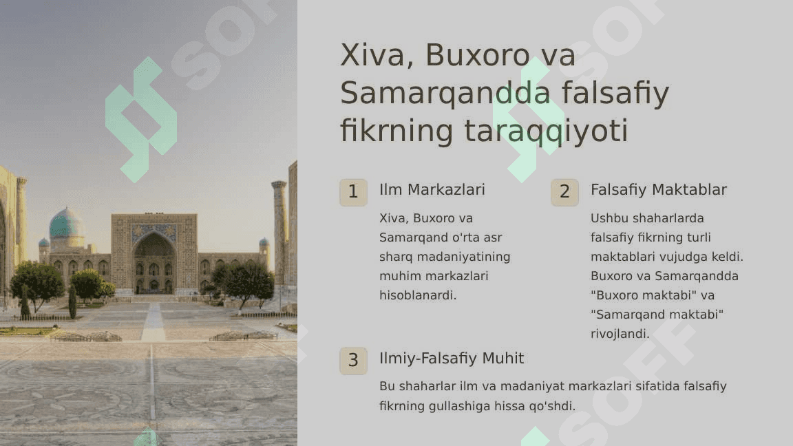 O'rta asr sharq falsafasi va uyg'onish davri xususiyatlari. 3