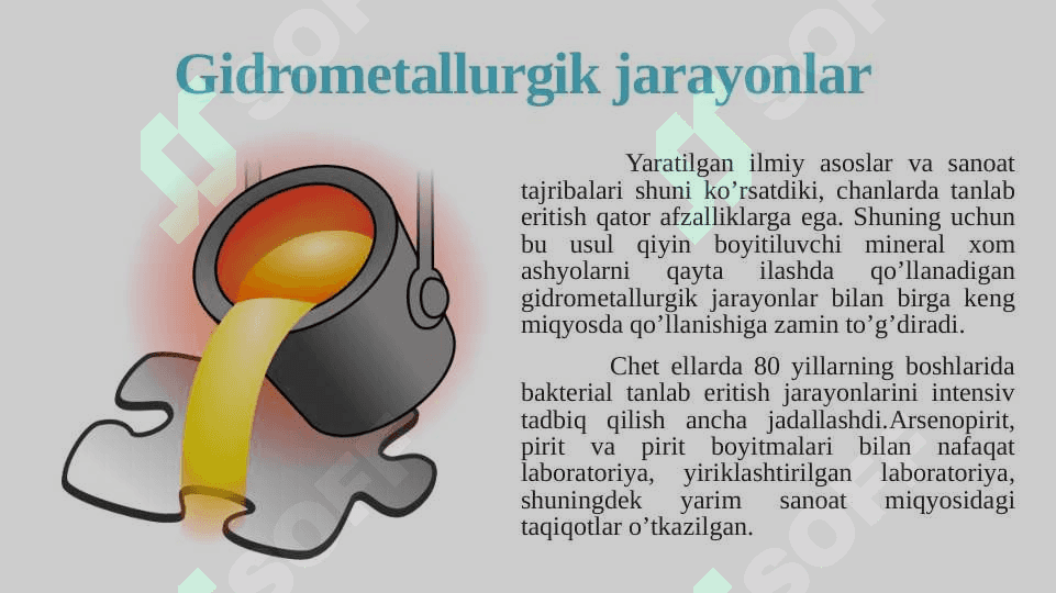 Oltin-mishyakli boyitmalarni qayta ishlash amaliyoti 3