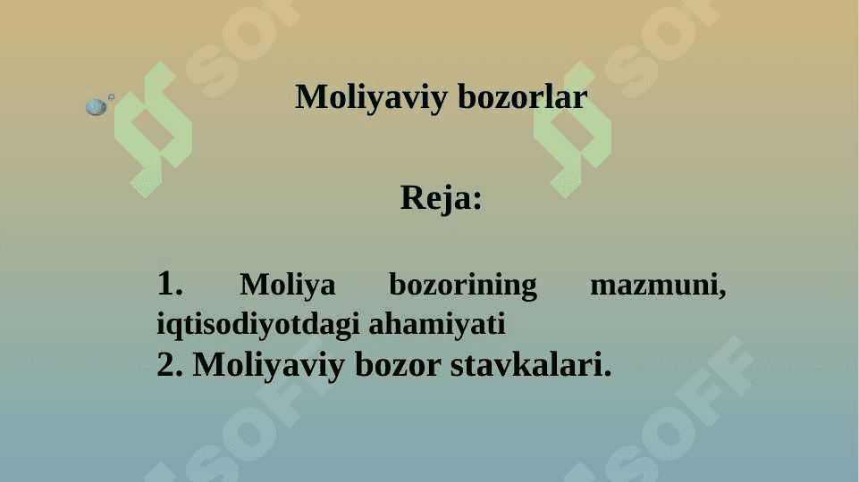 Moliyaviy bozorlar 2