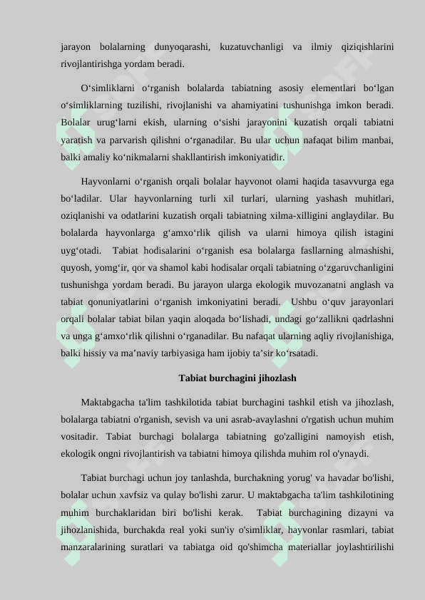 Maktabgacha ta‘lim tashkilotida tabiat burchagini tashkil etish.. 4