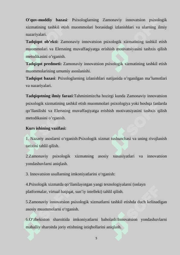 Zamonaviy innovatsion psixologik xizmatining tashkil etish muommolari 5