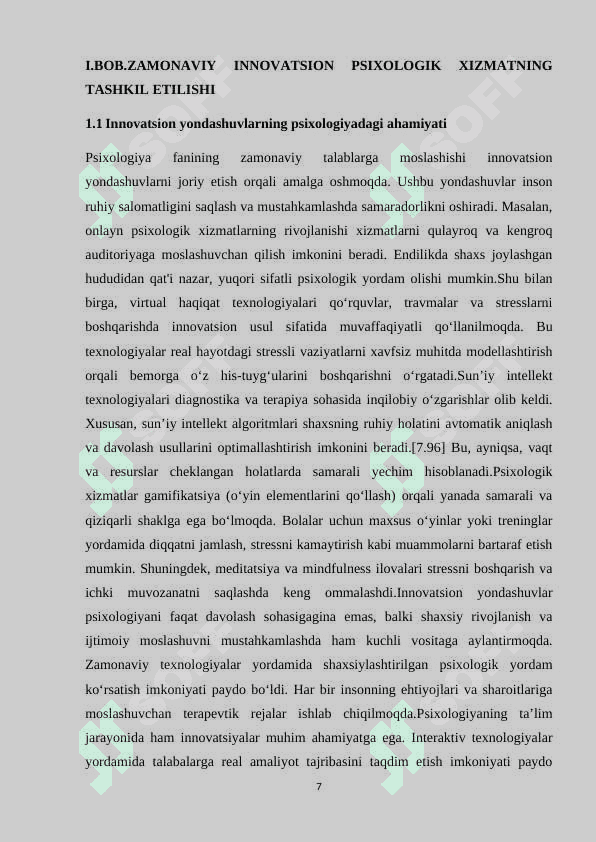 Zamonaviy innovatsion psixologik xizmatining tashkil etish muommolari 7