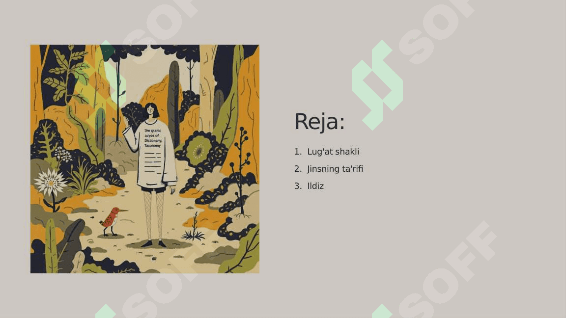 Ismlar grammatik kategoriyalar. Lug'at shakli. Jinsning ta'rifi. Ildiz.Rim raqamlari.Mos kelmaydigan ta'rif.Rim raqamlari 2