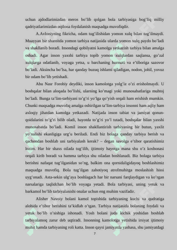 Insonning o‘zini-o‘zi kamol toptirish ehtiyojlari.Ehtiyoj va shaxsning o‘zini o‘zi kamol toptirish qobiliyati 7