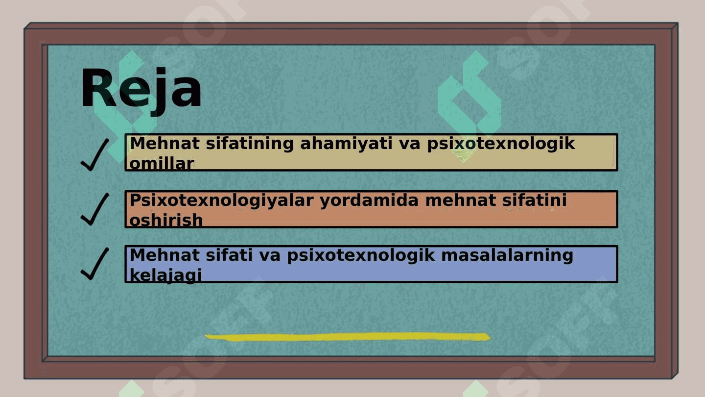 Mehnat sifatini ta‘minlashning psixotexnologik masalalari 2