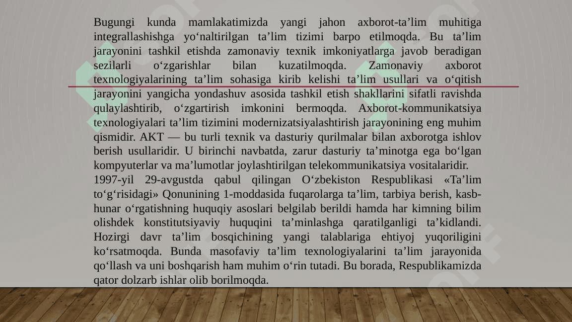 Axborort Kamunikatsiya texnalogiyalari didaktik imkoniyatlari 8