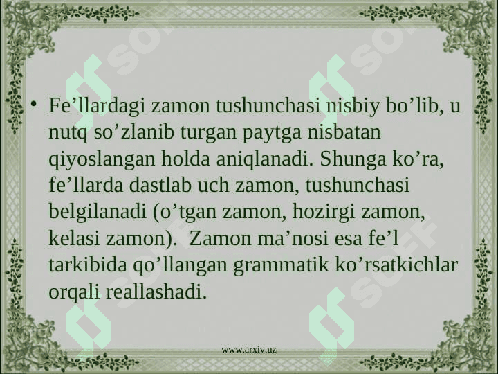 Fe’lning zamon kategoriyalari 3