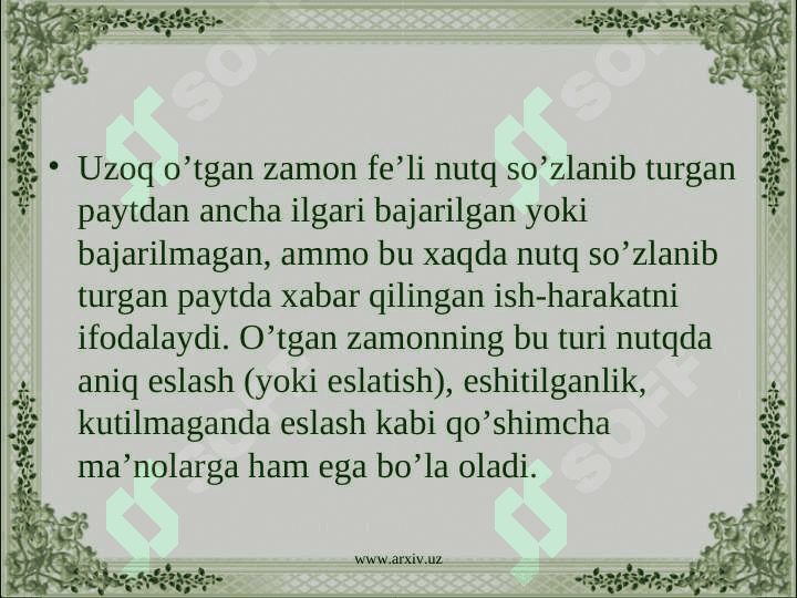 Fe’lning zamon kategoriyalari 8