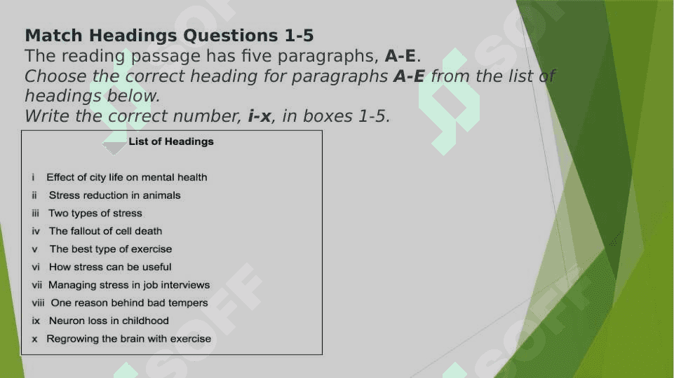 Reading: Matching Heading 4