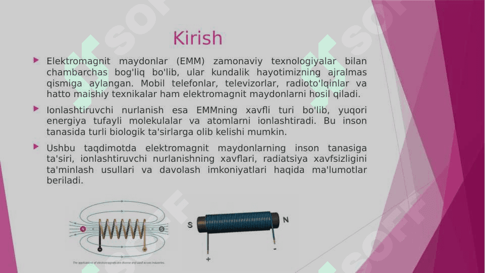 Elektromagnit maydonlarning inson tanasiga ta'siri va davolash (ionlashgan). Ionlashtiruvchi nurlanish va radiatsiya xavfsizligini ta'minlash 2