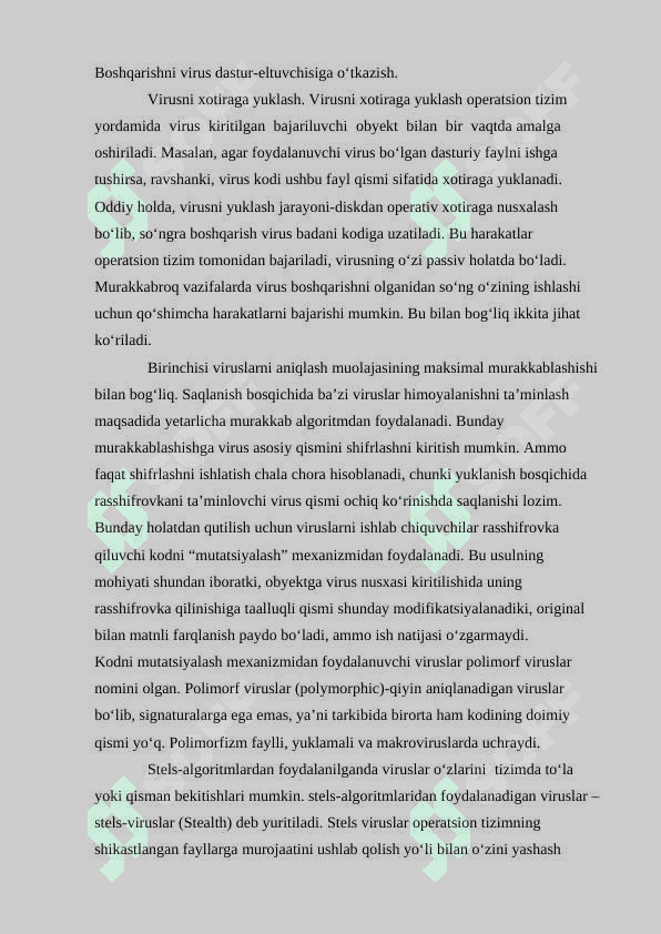 Kompyuter viruslari va virusdan himoyalanish muammolari. 5