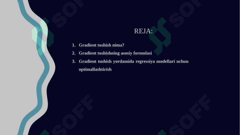 GRADIENT TUSHISH YORDAMIDA REGRESSIYA MODELLARI UCHUN OPTIMALLASHTIRISH. 2