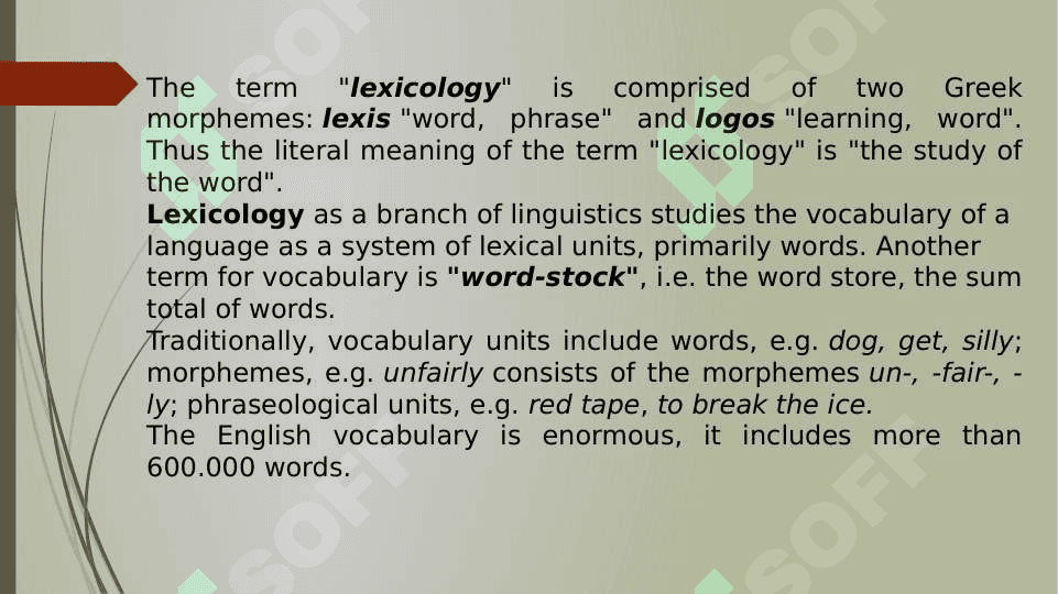 Lexicology as a branch of linguistics 3