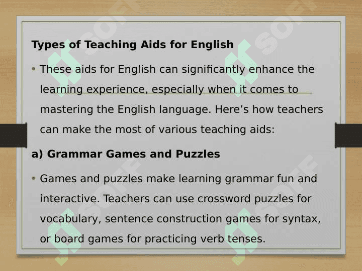 Creating teaching aids for teaching English 8