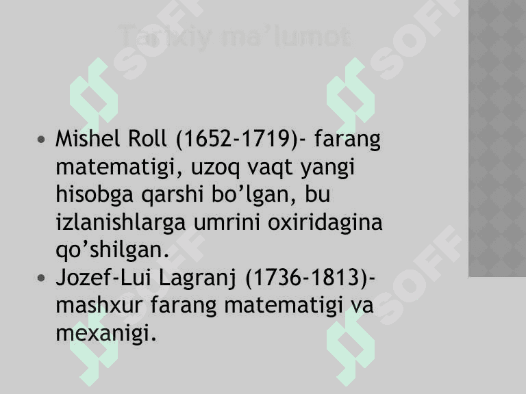 Roll teoremasi. Lagranj teoremasi 5