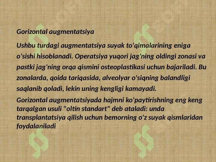 Alveolyar oʻsiqni
 suyak plastikasi 3