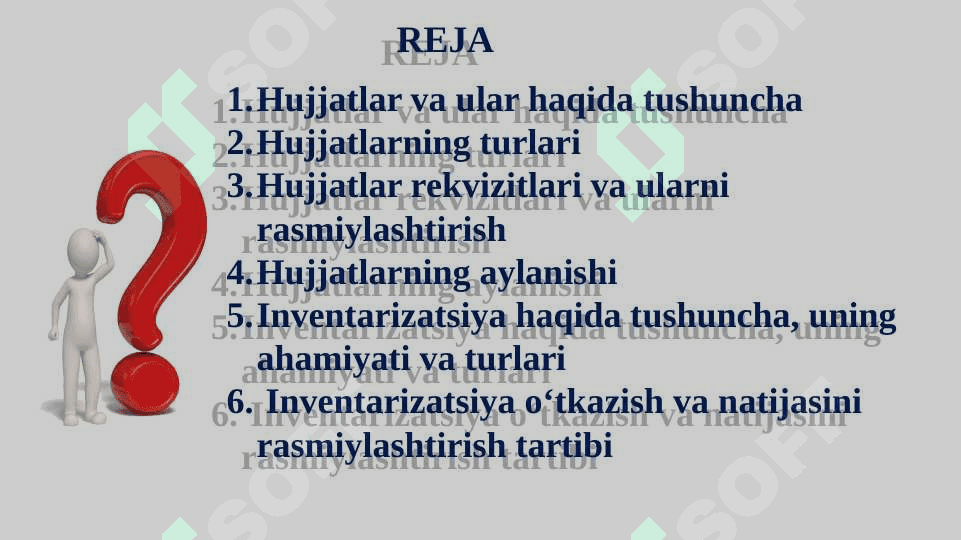 HUJJATLASHTIRISH VA INVENTARIZATSIYA 2