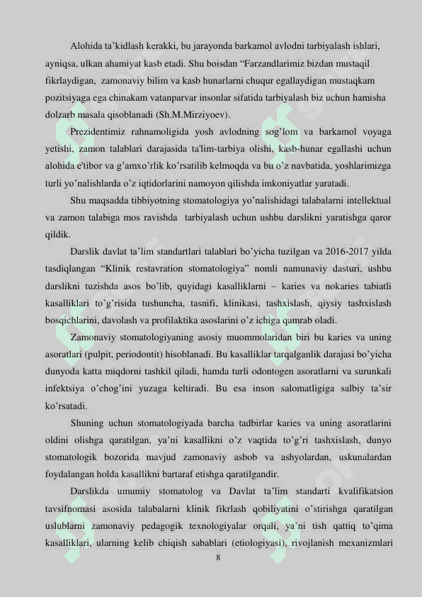 KLINIK RESTAVRATSION STOMATOLOGIYA 8