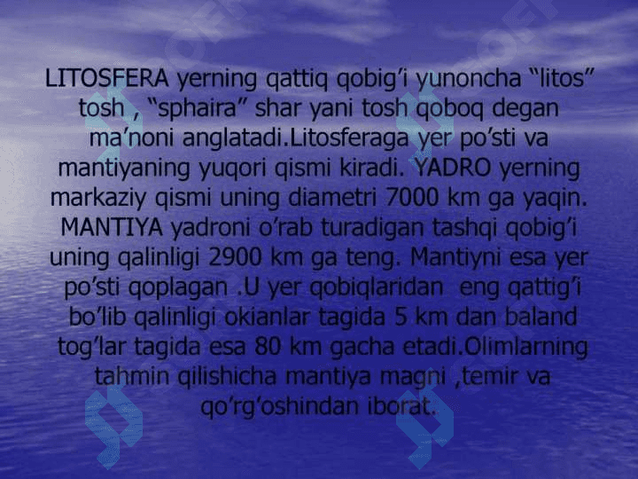 Yerning geografik qobig‘i. Litosfera 2