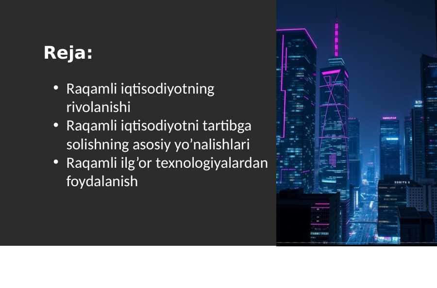 Raqamli iqtisodiyotning rivolanishi