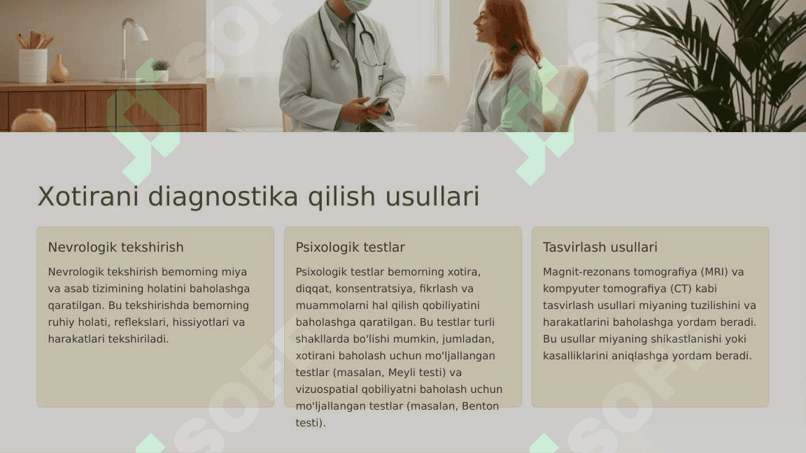 Xotirani diagnostika qilish metodlari 3