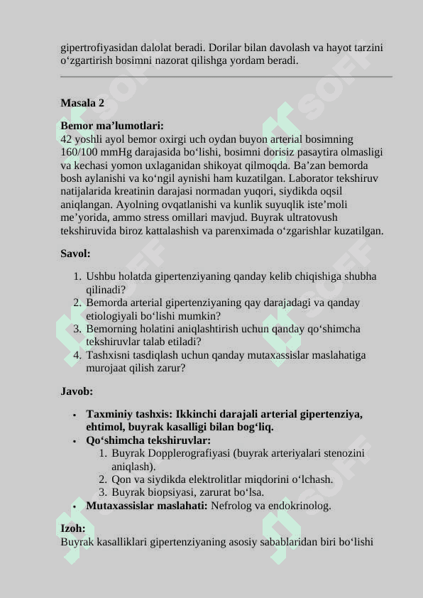 Arterial gipertenziya. Vaziyatli masalalar 2