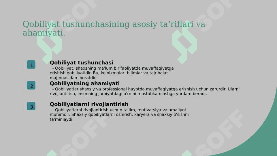 Qobiliyat rivojlanishiga tasir qiluvchi omillar 3