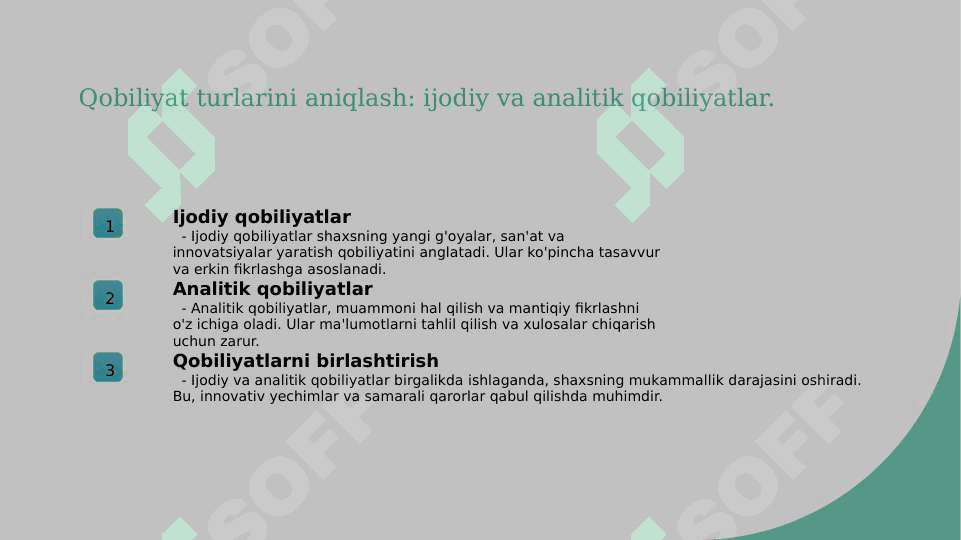 Qobiliyat rivojlanishiga tasir qiluvchi omillar 4