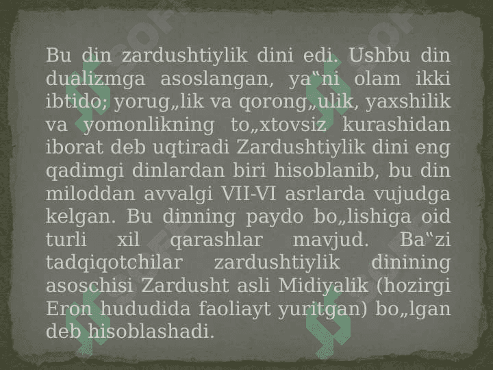 Zardushtiylikning teologik tizimi va diniy marosimlari 4