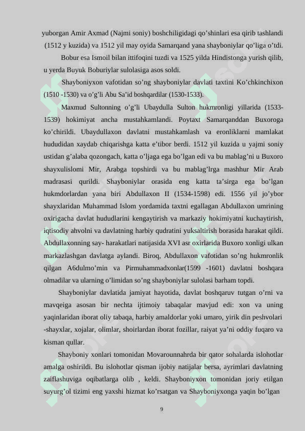 Shayboniylar davrida Buxoro xonligida davlat boshqaruvi 8