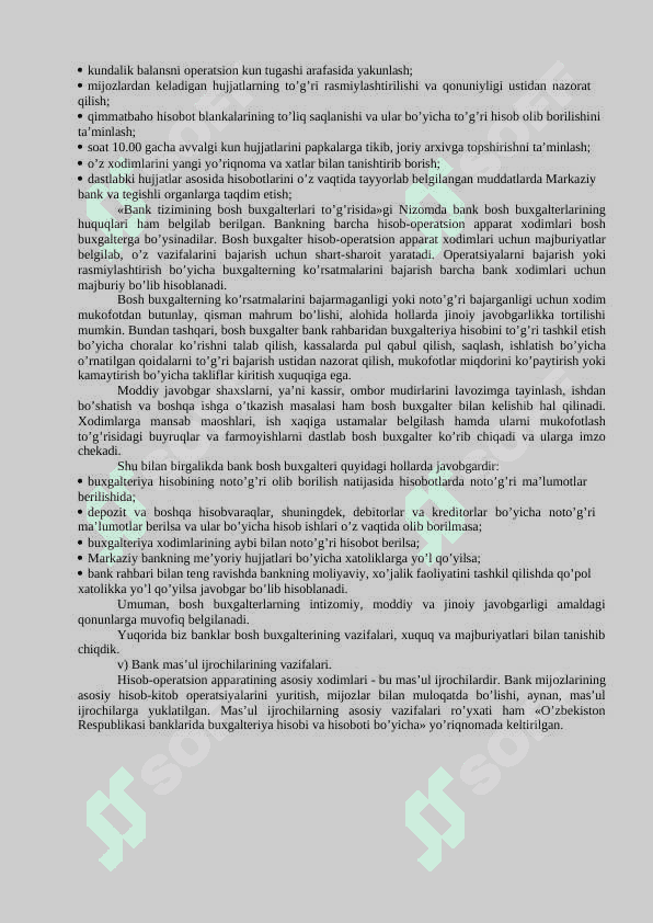 BANKLARDA BUXGALTERIYA HISOBINI TASHKIL QILISH ASOSLARI. BANKLARNING HISOBVARAQLAR REJASI 4