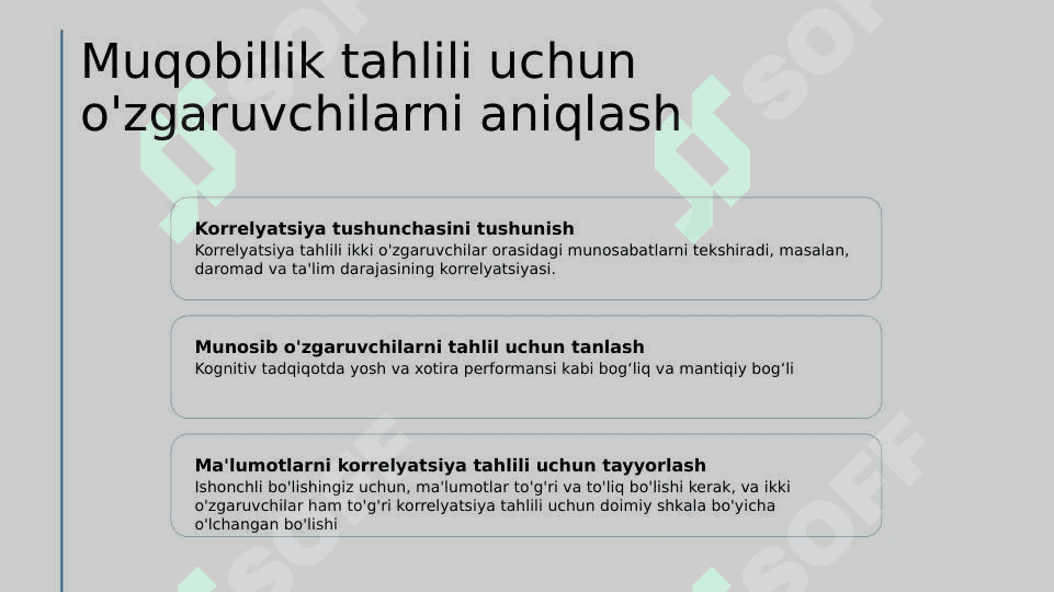 Koʻp omilli korreliyatsion tahlilni amalga oshirish tartibi 4