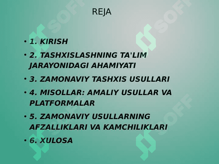MAVZU TA'LIM OLUVCHILARNING BILIM, KO'NIKMA VA MALAKALARINI TASHXIS QILISHNING ZAMONAVIY USULLARI 2