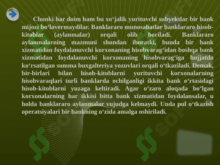 Banklararо hisоb-kitоblarni tashkil qilish, yuritish tartibi va hisоbi. 3