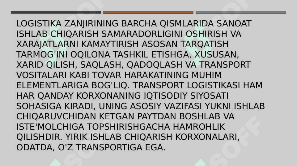 transport jarayonlarini logistik boshqaruv usullari 4