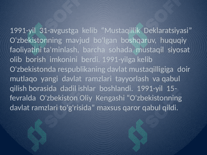 O'zbektiston eng yangi
tarixini davrlashtirish 2