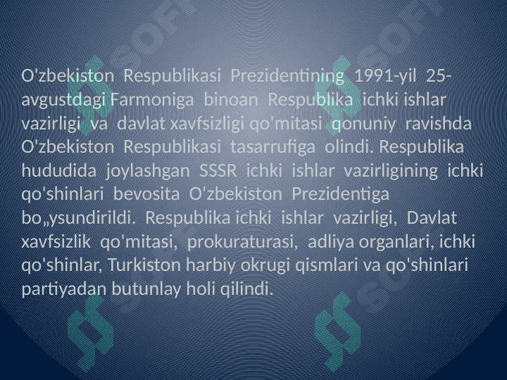 O'zbektiston eng yangi
tarixini davrlashtirish 5