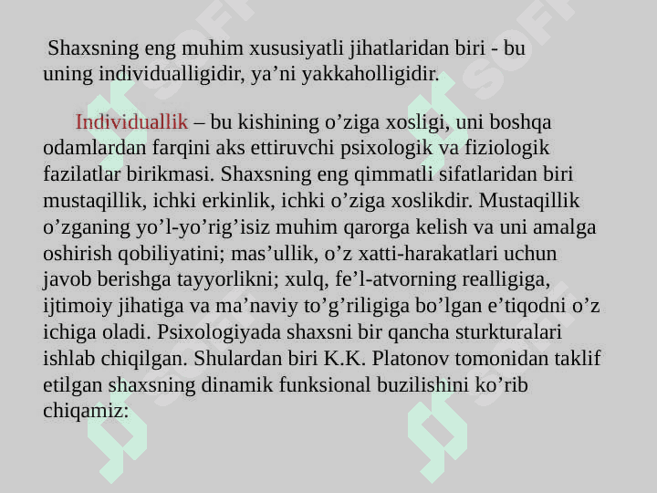 Individ, individuallik tushunchasi, shaxs 4