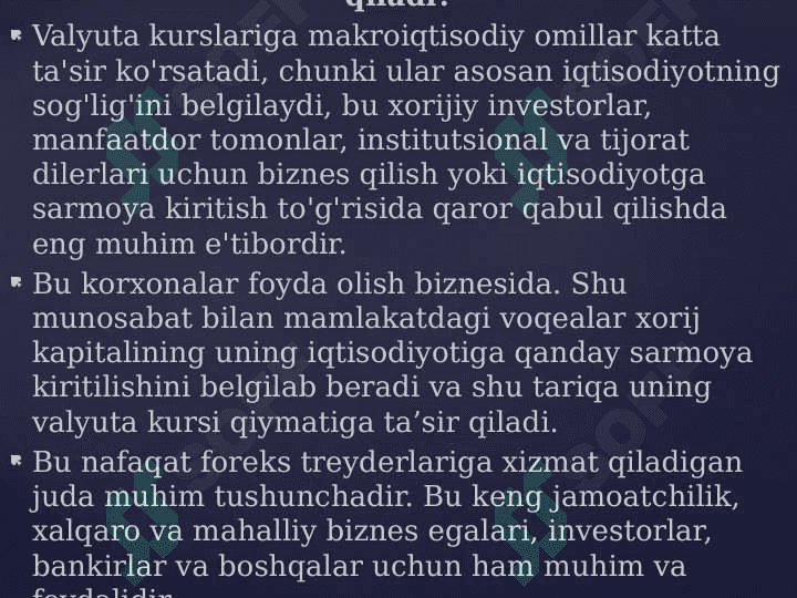 Milliy valyuta va unga ta’sir qiluvchi omillar 4