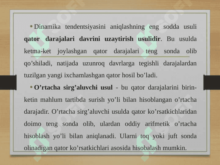 Vaqtli qatorlarni tekislash usullari 2