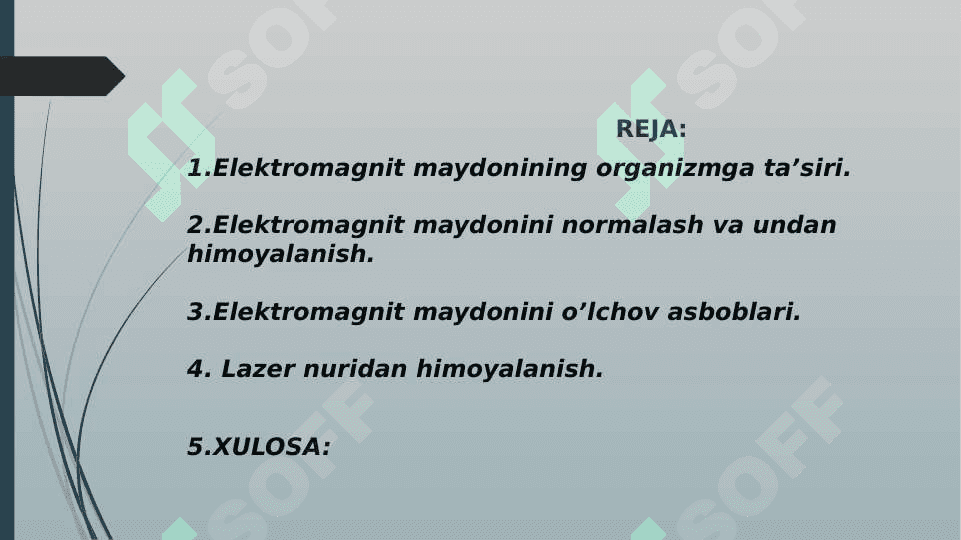 Elektr va magnit maydonlari va ularning tirik organizmga ta’siri. 2