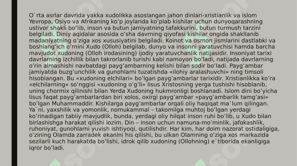 Diniy madaniy an'analarning jamiyat taraqqiyotiga ta'siri.Sog'lik oliy qadriyat. 3