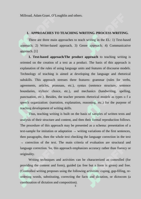 Advantages and disadvantages of a process apporach to teaching writing 5