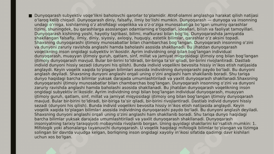 Mutaxassisning dunyoqarash mavqei"Yangi falsafiy tafakkur" tushunchasining mazmun va mohiyati. 2