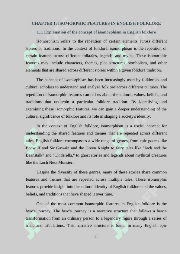 Isomorphic features in english folklore 6