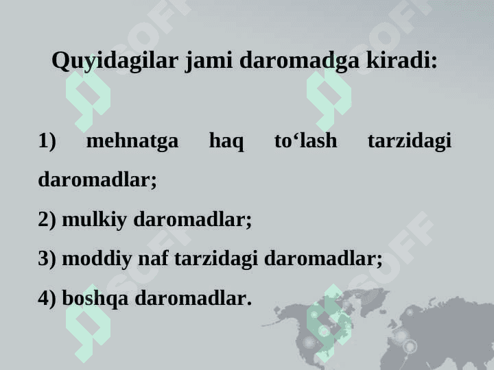 Moddiy naf tarzdagi daromadlar tushunchasi va ularning turlari 3