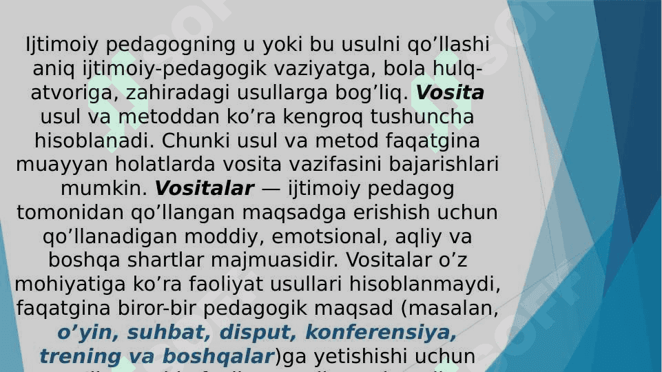 Ijtimoiy-pedagogik faoliyat metodikasi, mexanizmlari va texnologiyasi 5
