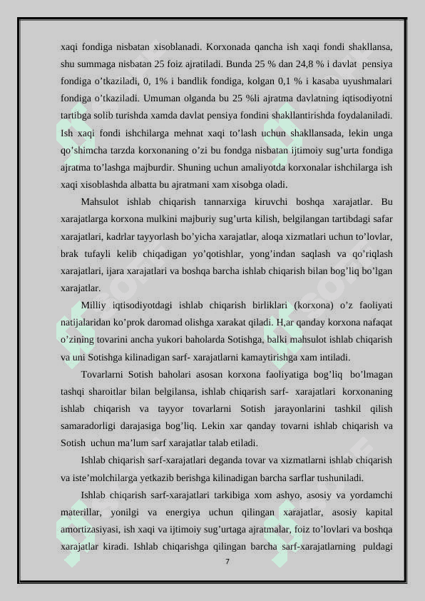 Mahsulot tannarxining tahlili 7
