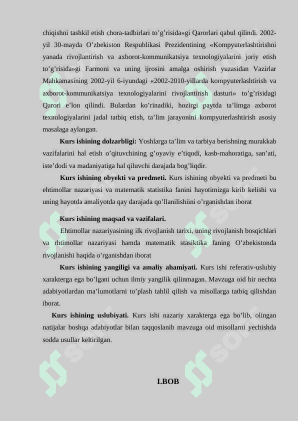 Ehtimollar nazariyasi va matematik statistika faniga kirish 4