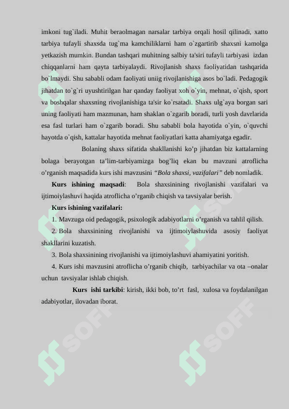 Bola shaxsi, vazifalari 4
